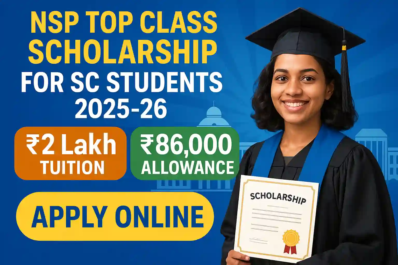 NSP Top Class Scholarship for SC Students 2025-26: Apply Online, Last Date NSP Top Class Scholarship for SC Students 2025-26: Apply Online, Last Date
